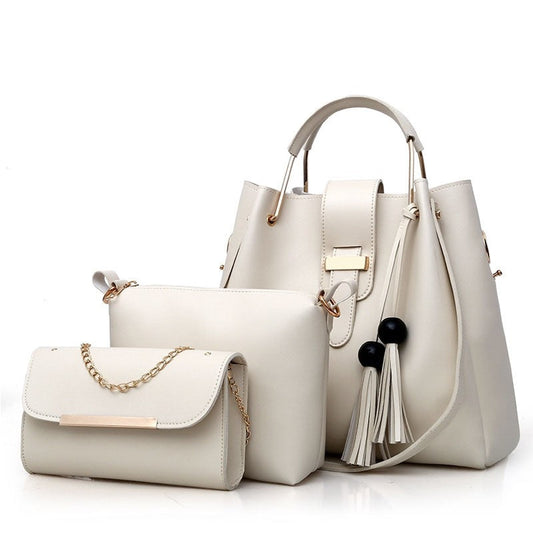 Tassel Shoulder Bag Handbag 3-Piece Sets