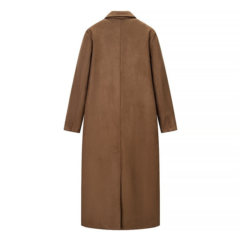 Long Plush Texture Trench Coat