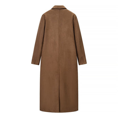 Long Plush Texture Trench Coat
