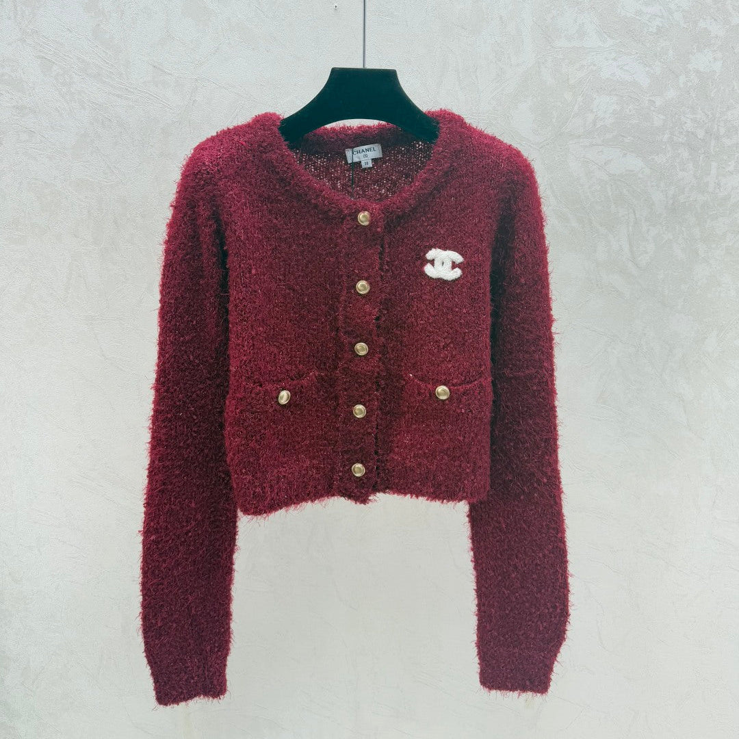Chanel 2025 Cardigan Red Wool 716309