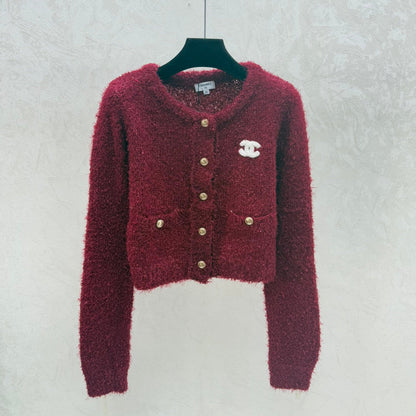 Chanel 2025 Cardigan Red Wool 716309