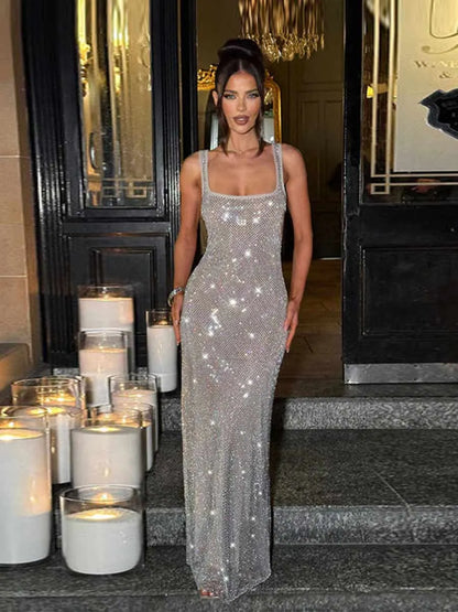 Noelle Maxi Dress In Silver