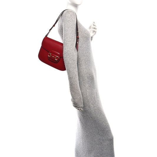 Azalea Calfskin Horsebit 1955 Shoulder Bag New Cherry Red