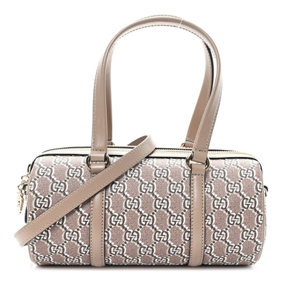 GG Shadow Monogram Ophidia Top Handle Bowler Bag Taupe