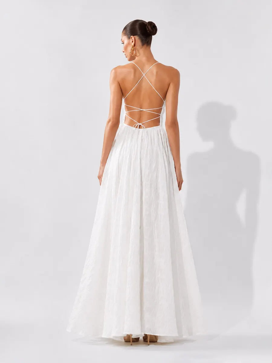 Valeria Island Vacation Backless Maxi Dress