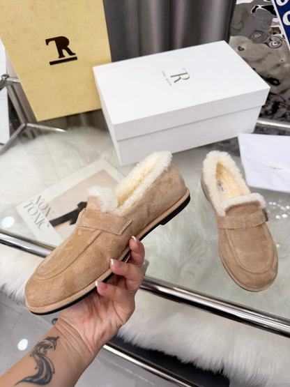 The Row 2025 Loafers Tan Wool 576843