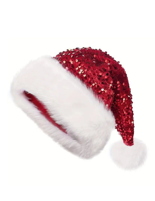 Sparkling Sequins Knitted Party Beanie Santa Hat