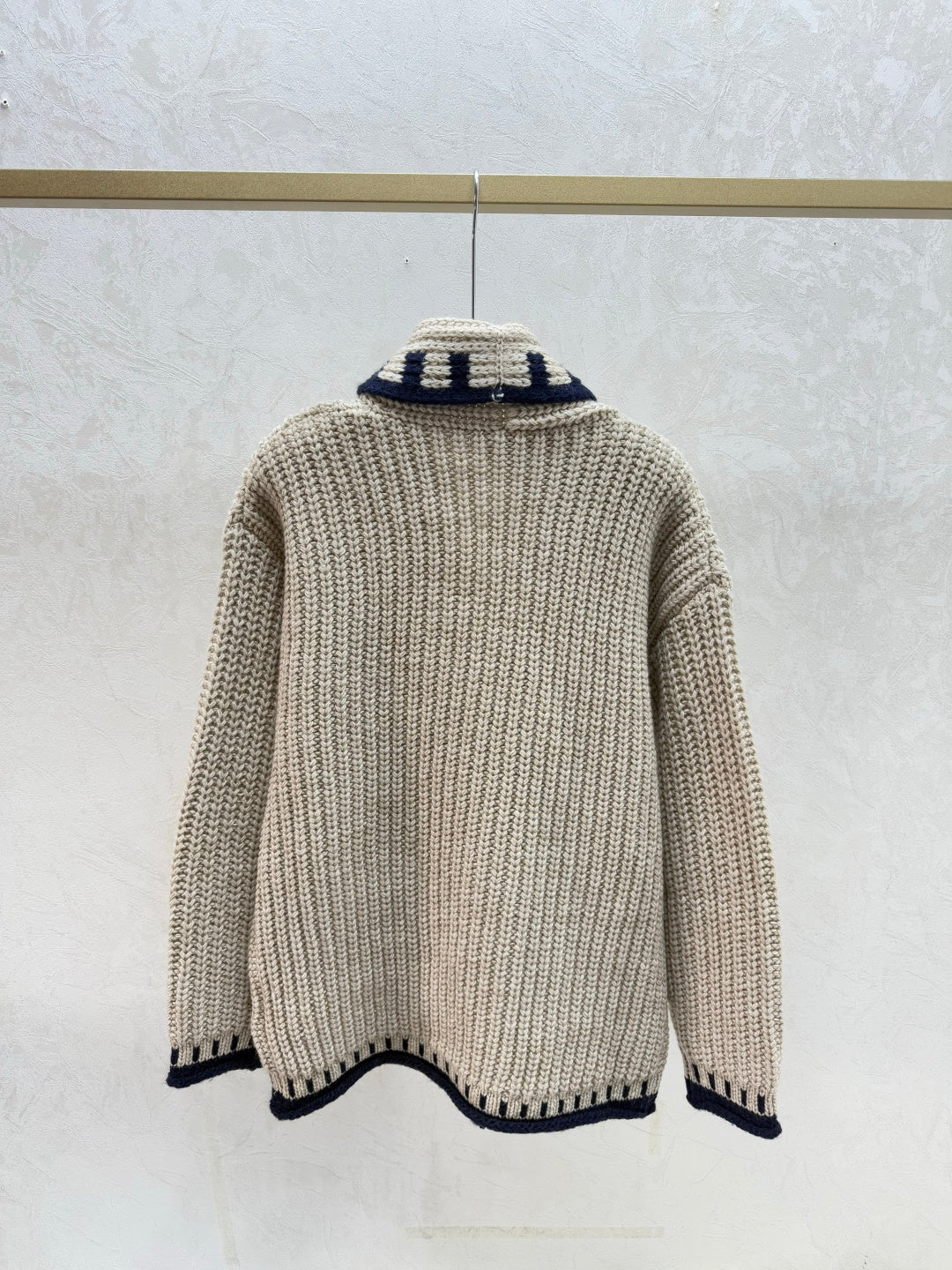 Chanel 2025 Cardigan Beige Blue Wool