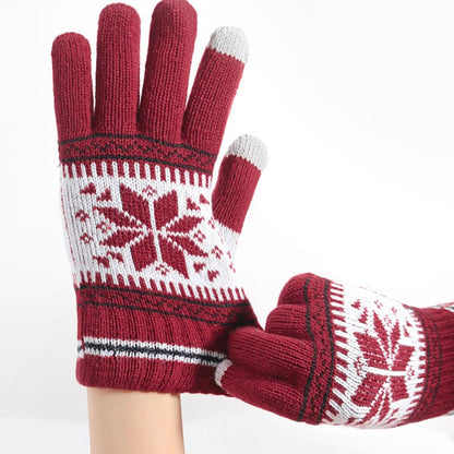 Winter Warm Snowflake Thicken Warm Knit Glove