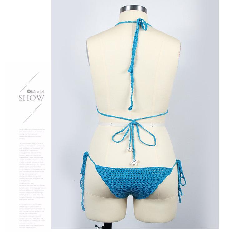 Ladies Crochet Swimsuit Shell Bikini Set