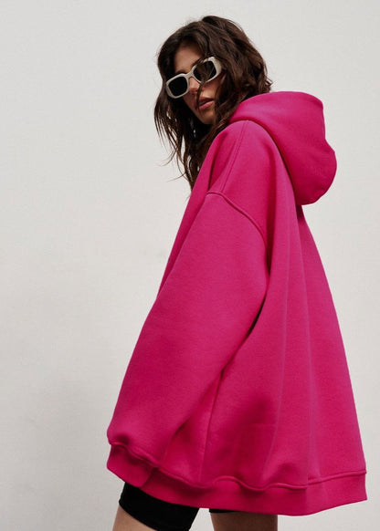 Oversized Polar Fleece Hoodie With Kangaroo Pocket
