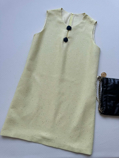 CC Sleeveless Dress Light Yellow Viscose Silk Wool 352986