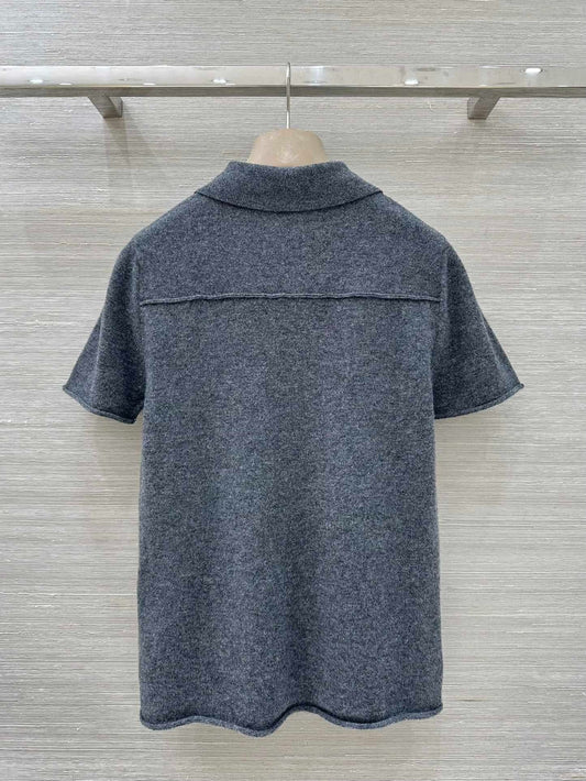 MIUMIU SHORT-SLEEVE TURTLENECK SWEATER STYLE 695