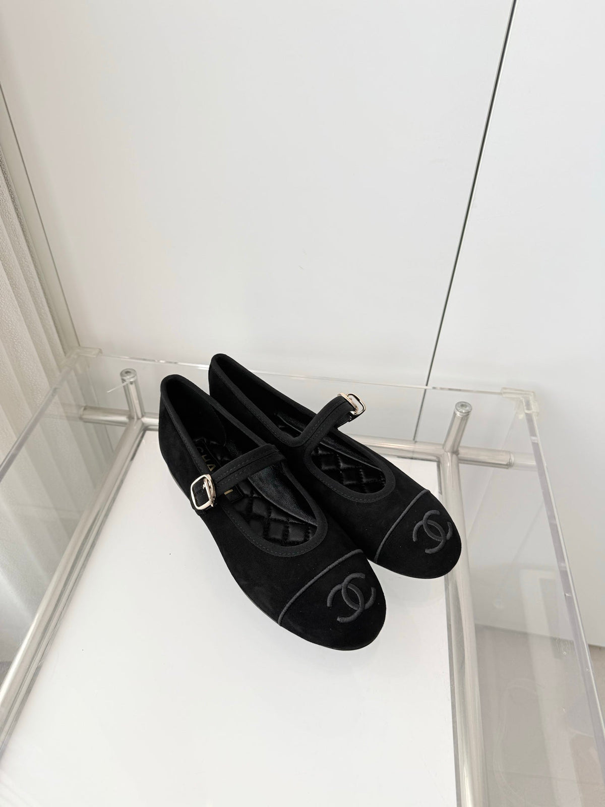 Chanel 26 Mary Jane Shoe Black in Suede 597380