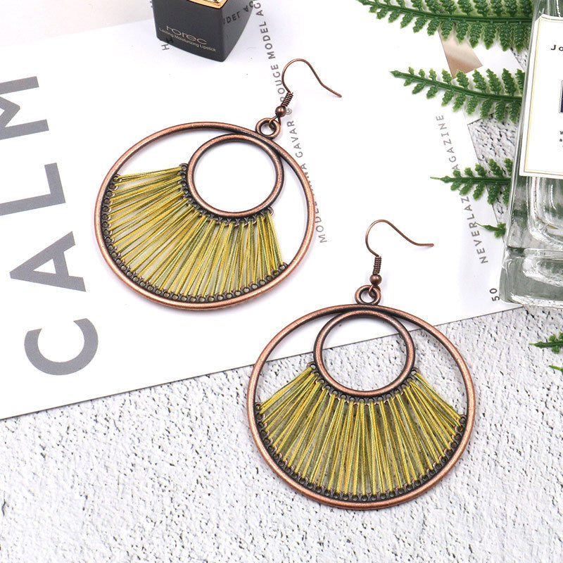 Handcrafted Bohemian Circular Earrings Vintage Style