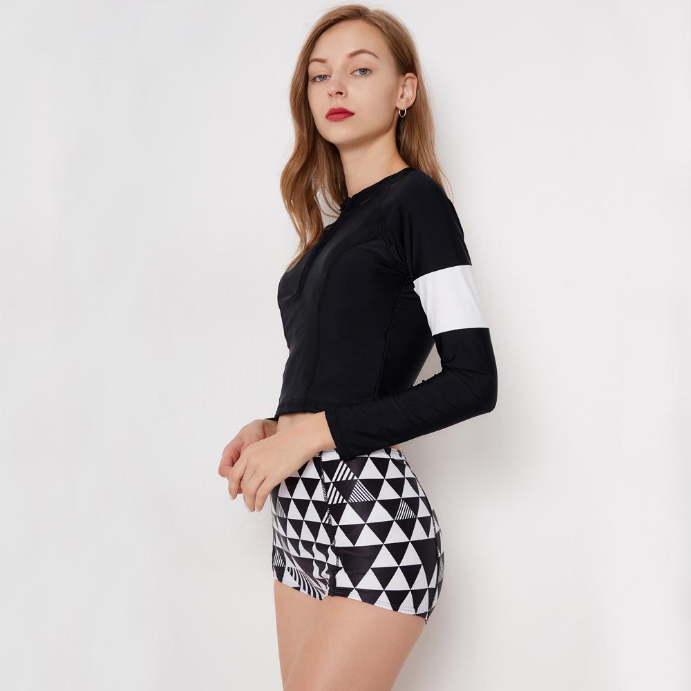 Split Long-Sleeved Surfing Suit Female Swimsuit Hot Spring Bikini