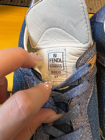 Fendi 2025 Wave Pulse Sneaker Blue Denim Fabric 561227