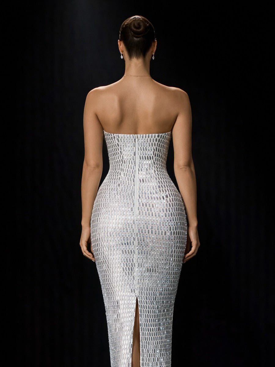 Arabella Maxi Dress In Silver