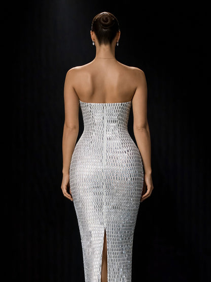 Arabella Maxi Dress In Silver