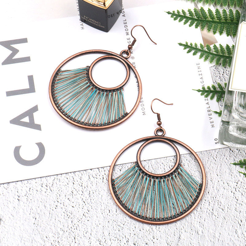 Handcrafted Bohemian Circular Earrings Vintage Style
