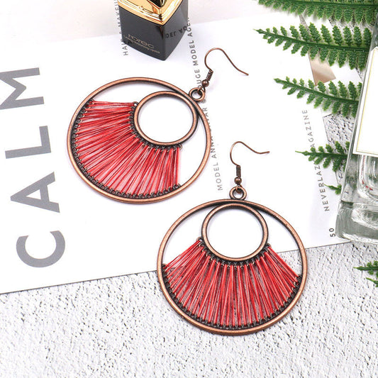 Handcrafted Bohemian Circular Earrings Vintage Style