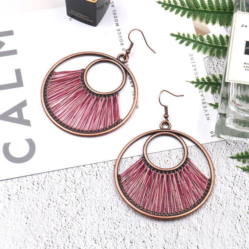 Handcrafted Bohemian Circular Earrings Vintage Style