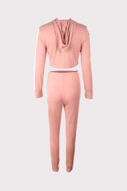 Autumn And Winter New Contrast Color Leisure Sports Suit Women'S Clothing