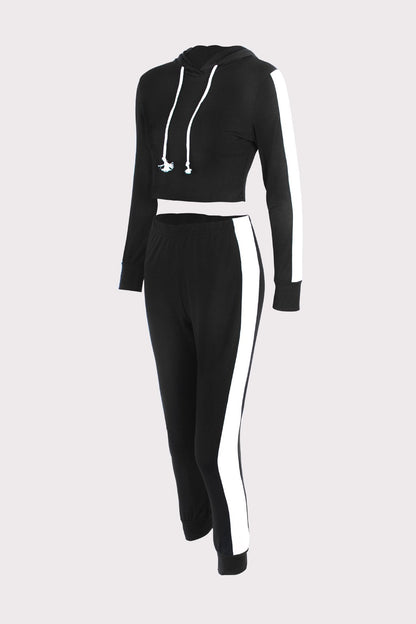 Autumn And Winter New Contrast Color Leisure Sports Suit Women'S Clothing