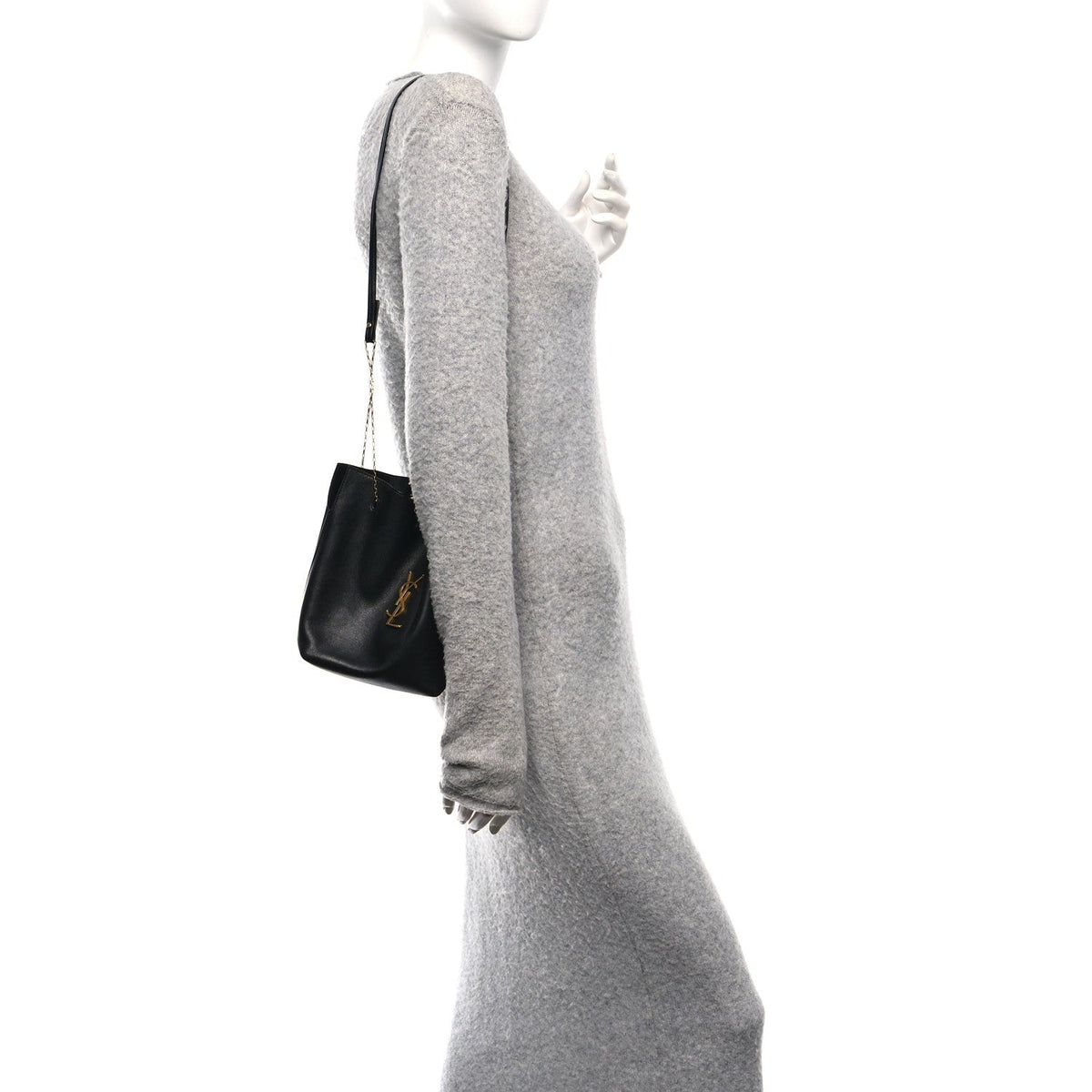 Lambskin Pochon Shoulder Bag Black