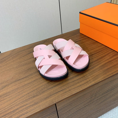 HM Kazimir Sandal Light Pink Farbic Calfskin 293985