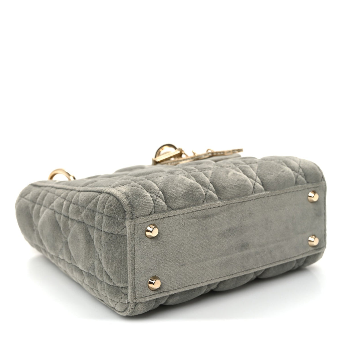 Velvet Mini Lady Dior Gray