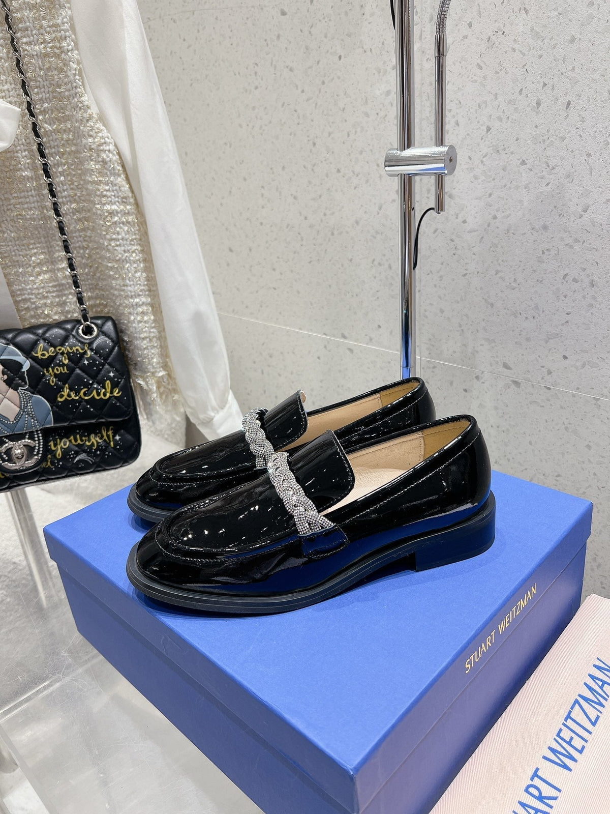 SW Palmer Highshine Loafer With Crystal Black Patent Leather 554370