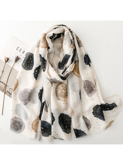Scarvii - Dreamy Circle Print Long Scarf - Thin &amp; Flowy