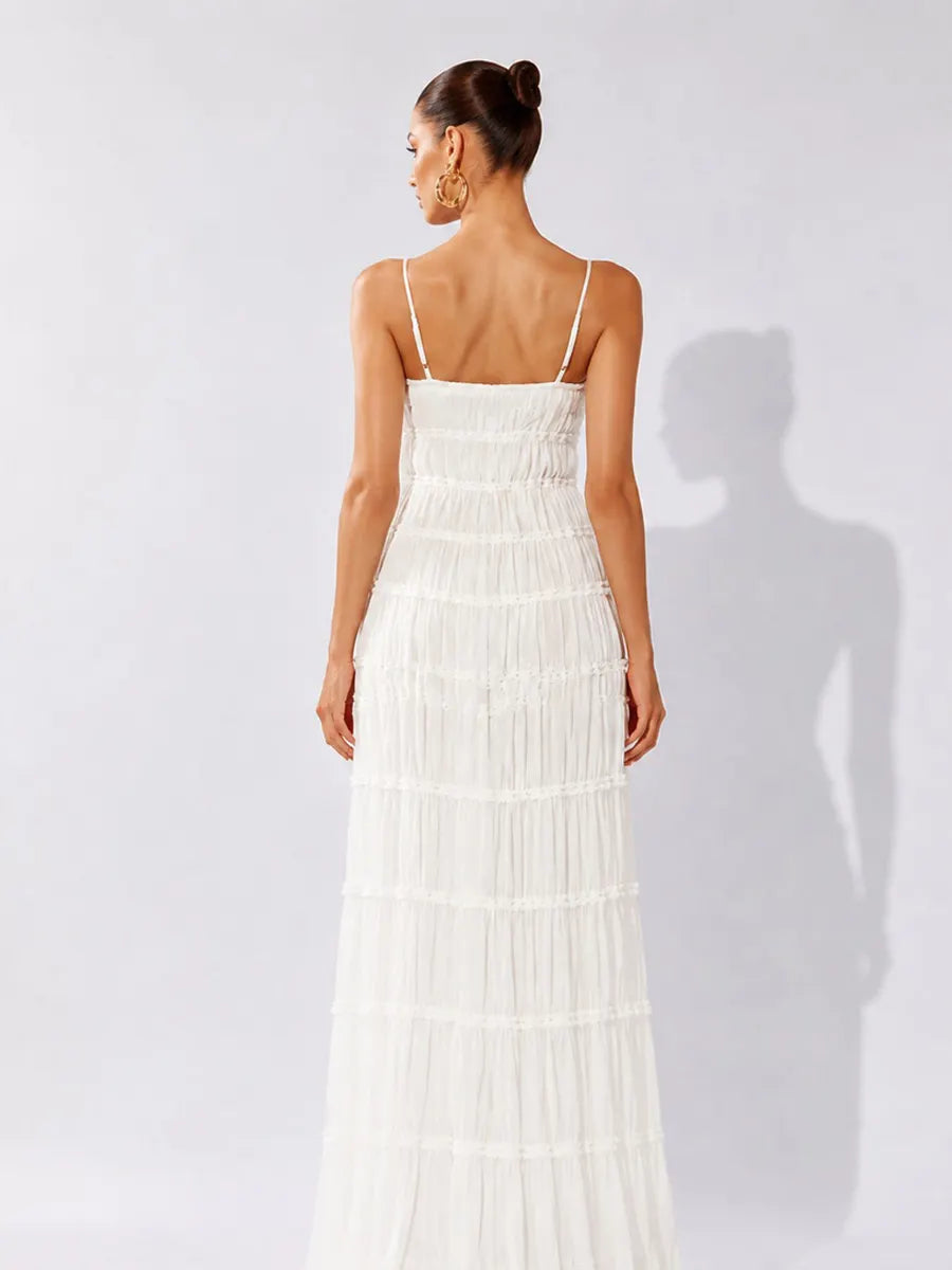 Alaina Ruched Bow-Detail Camisole Maxi Dress