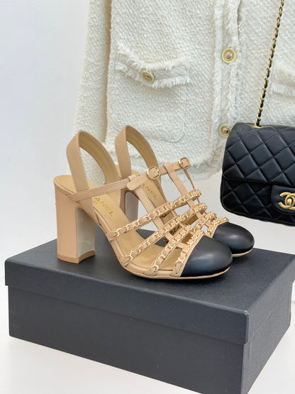 Cruise 25/26 Slingbacks 90mm Black Beige Lambskin