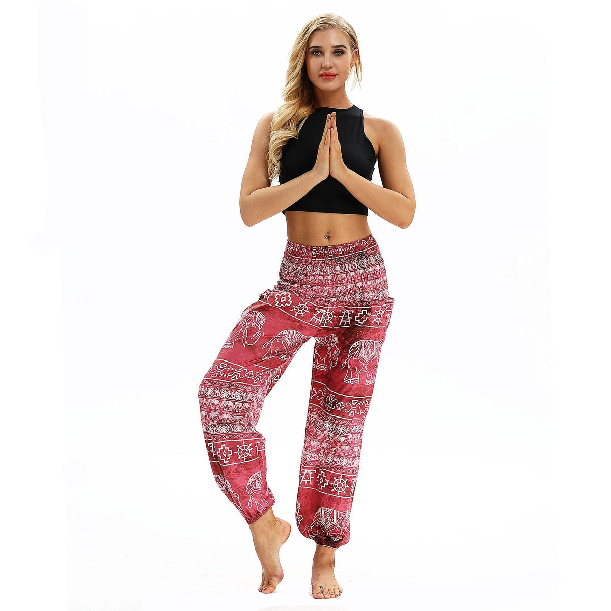 Belly Dance Sports Loose Wide-Legged Pants Travel Yoga Pants Casual Lantern Pants.