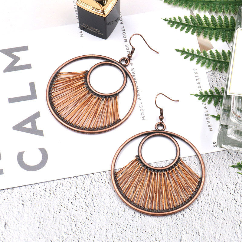 Handcrafted Bohemian Circular Earrings Vintage Style