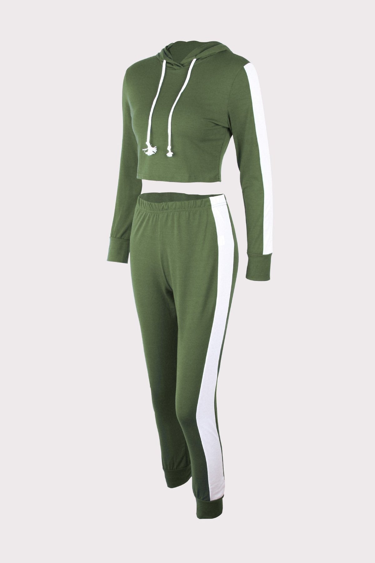 Autumn And Winter New Contrast Color Leisure Sports Suit Women'S Clothing