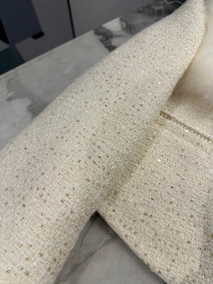 Chanel 2026 Jacket White Tweed Fur