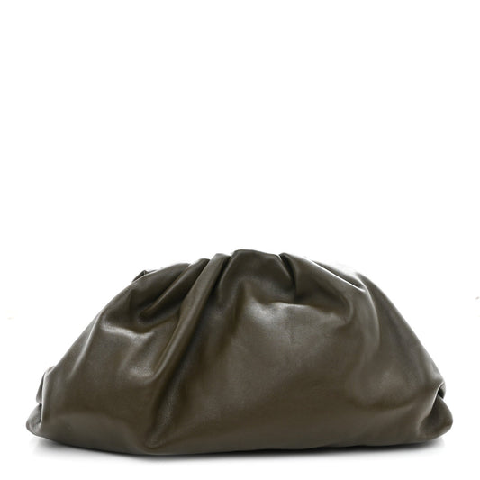 Smooth Butter Calf The Pouch Oversized Clutch Kaki Fondent