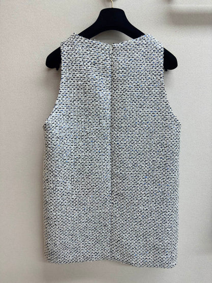 CC Tweed Vest Dress Black Polyester Polyamide 251869