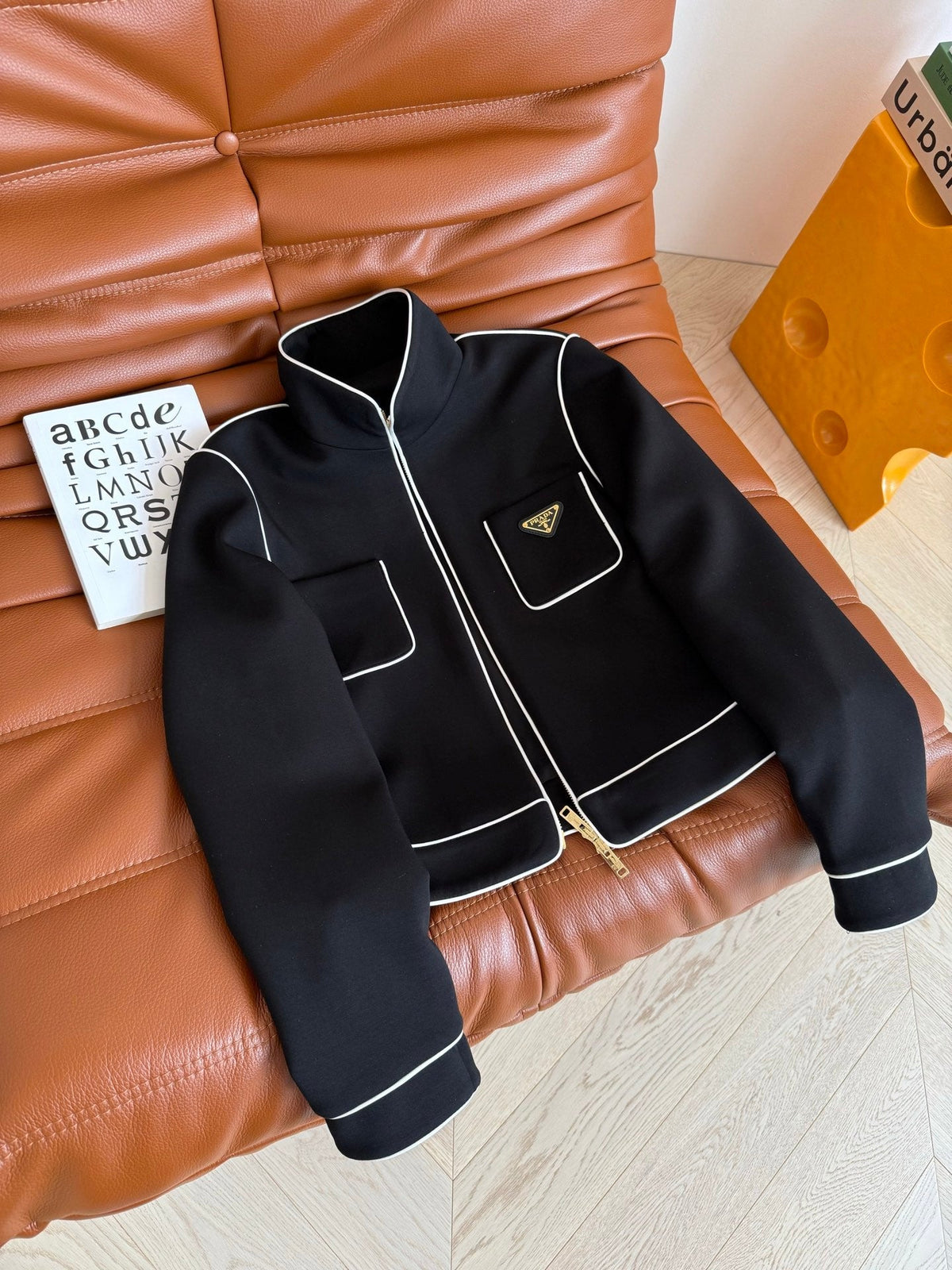 Prada 2025 Jacket Black mix White Cotton Acetate