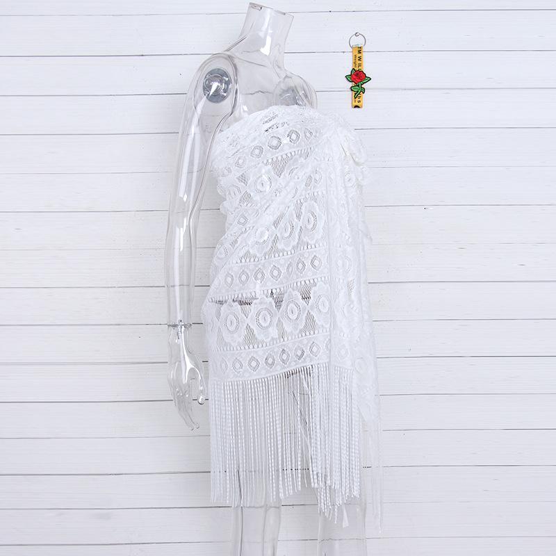 Tassel Sexy Lace Beach Sunbreaker Hollowed-Out Skirt Bikini Top