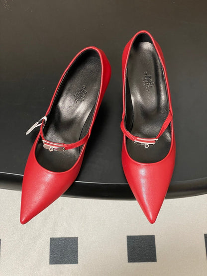 HM 26 Majeste 60 Pump Red in Calfskin 593827
