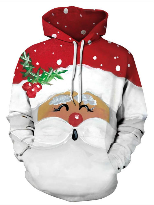 Santa Claus Digital Stamp Couples Wear Cap Suitwear Autumn Long-Sleeved Baseball