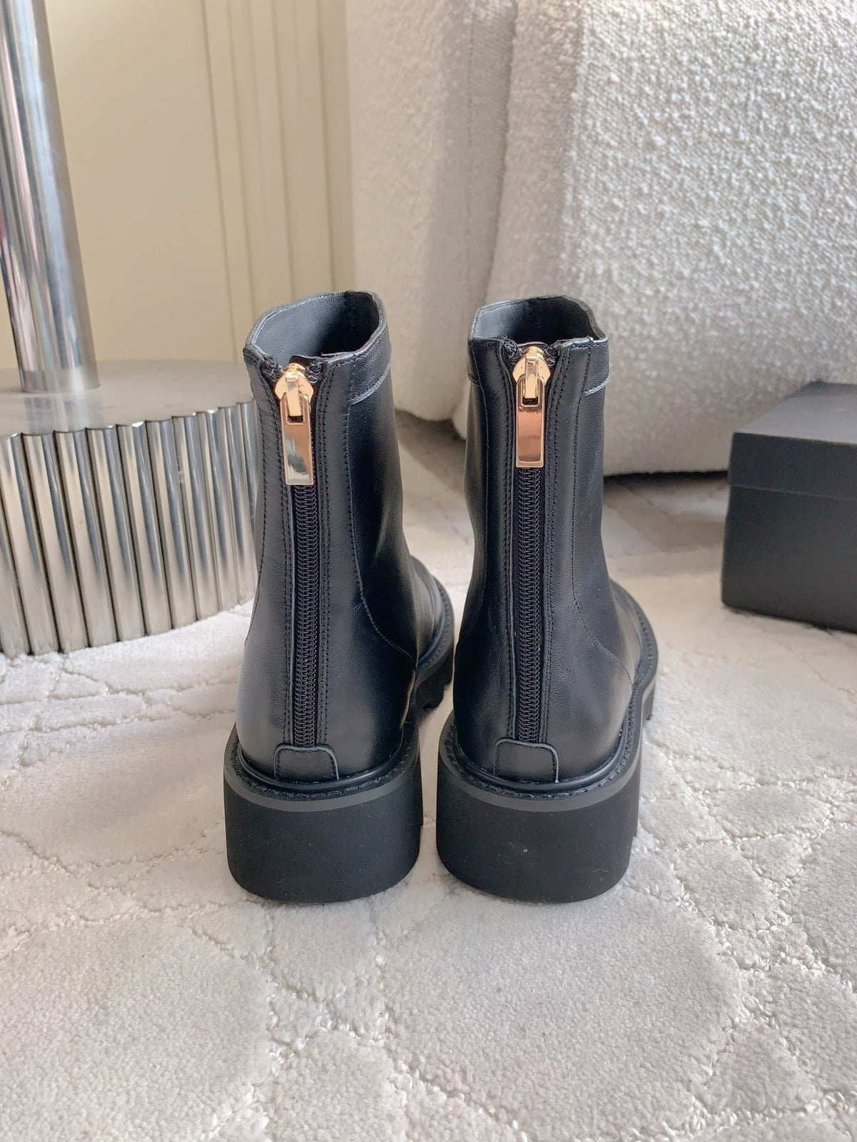 CC New Platform Ankle Boots Black Sheepskin
