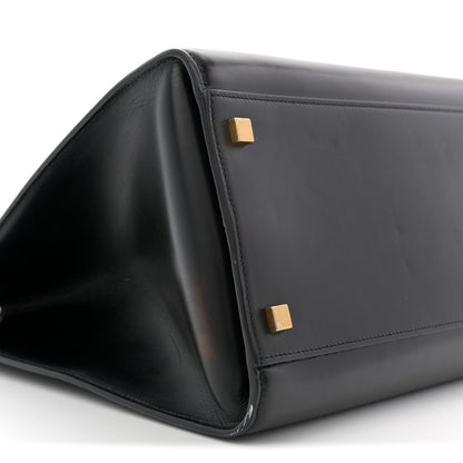 Calfskin Medium Manhattan Shopper Tote Black