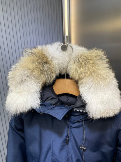 C. Goose Bomber Jacket Navy Blue Polyester 0034