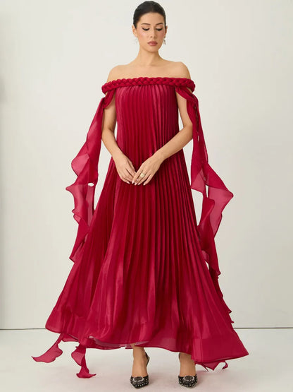 Rosalie Off-Shoulder Braided Maxi Dress
