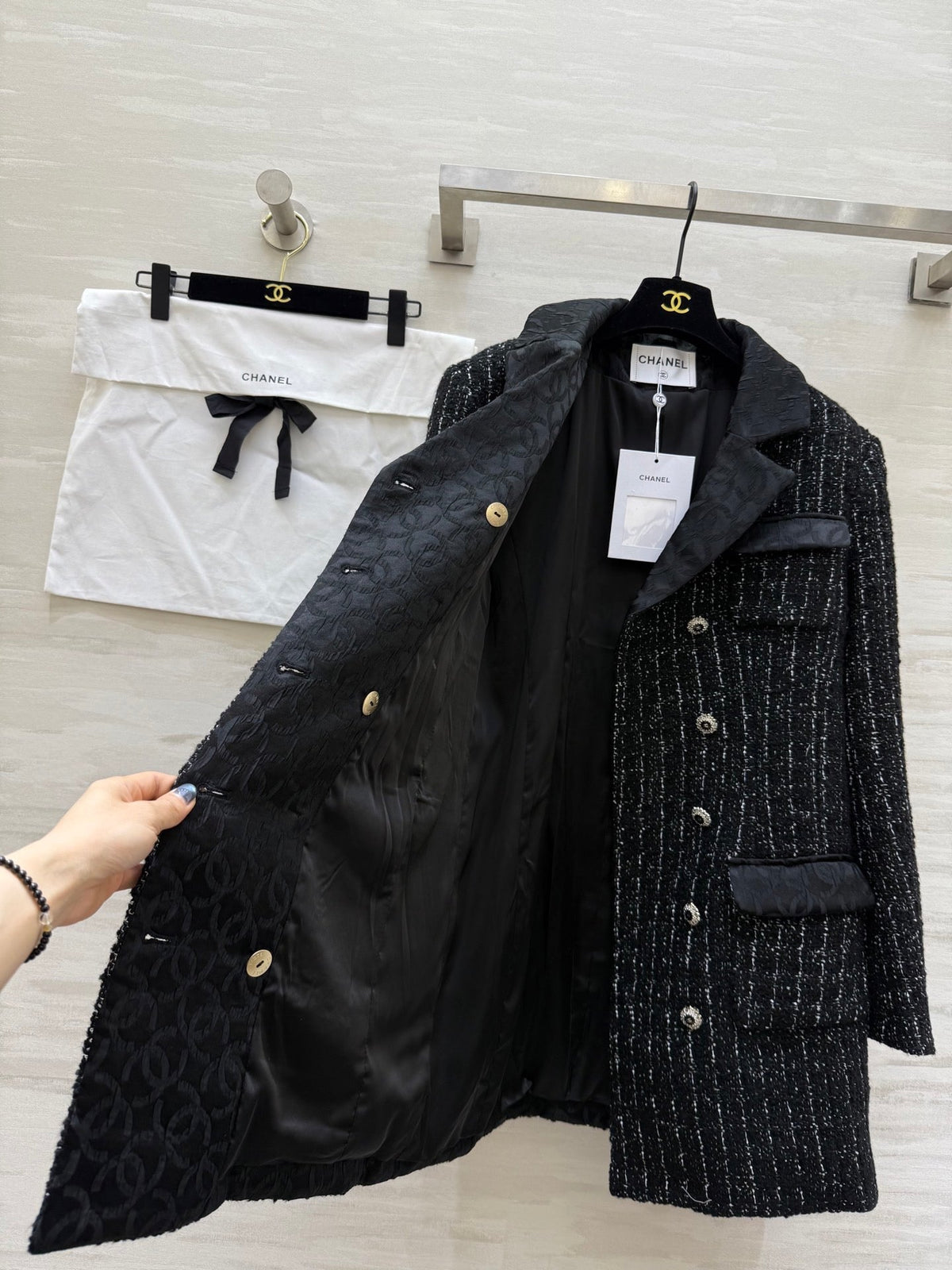 CC Jacket Black Silver Black Tweed 344806